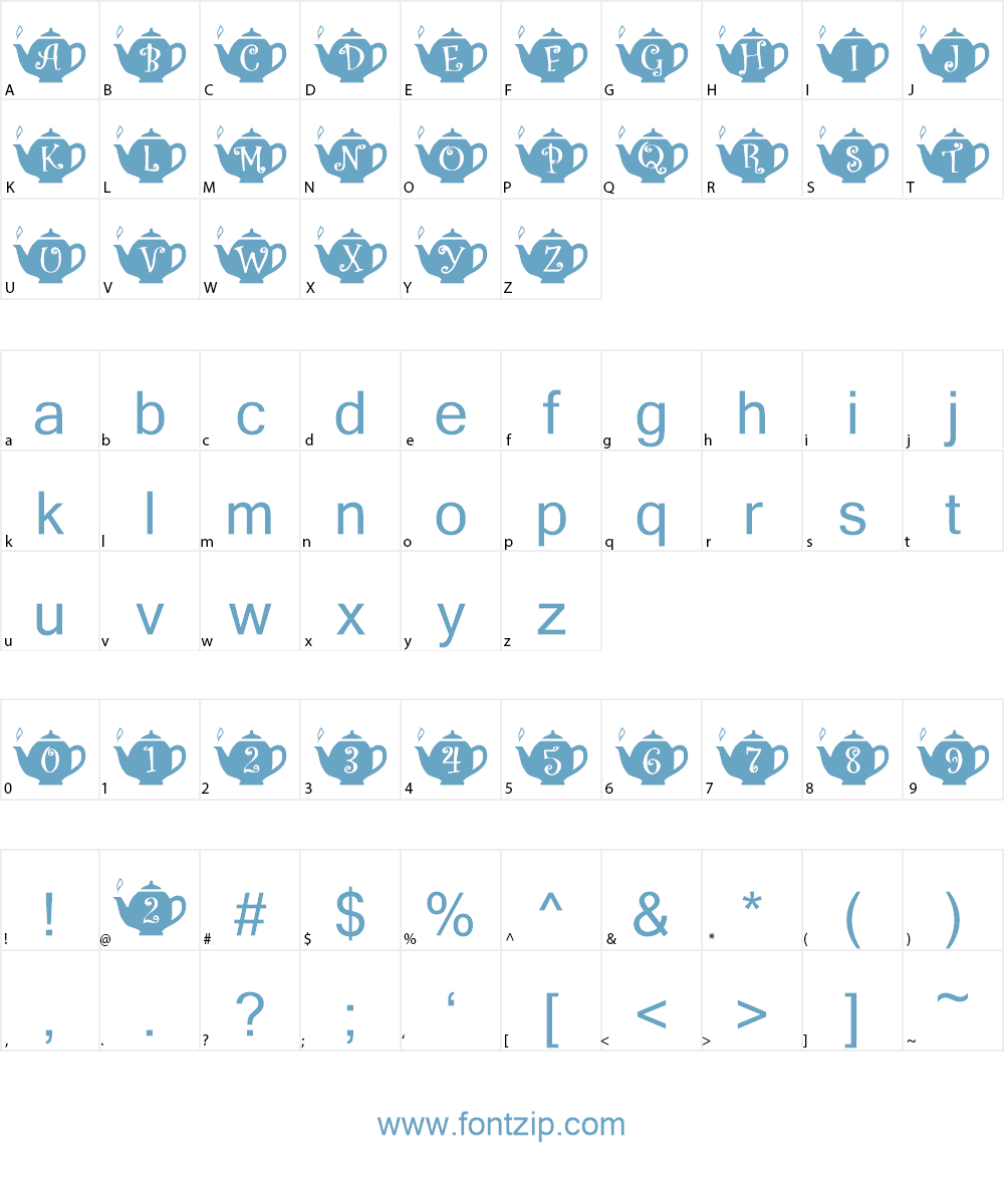 Summer's Teapots Font Character